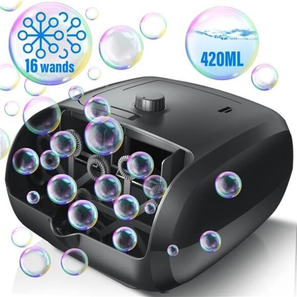 TEMI Bubble Machine Automatic Bubble Blower Upgraded 5000+ Bubbles/Min Portable - Picture 1 of 6